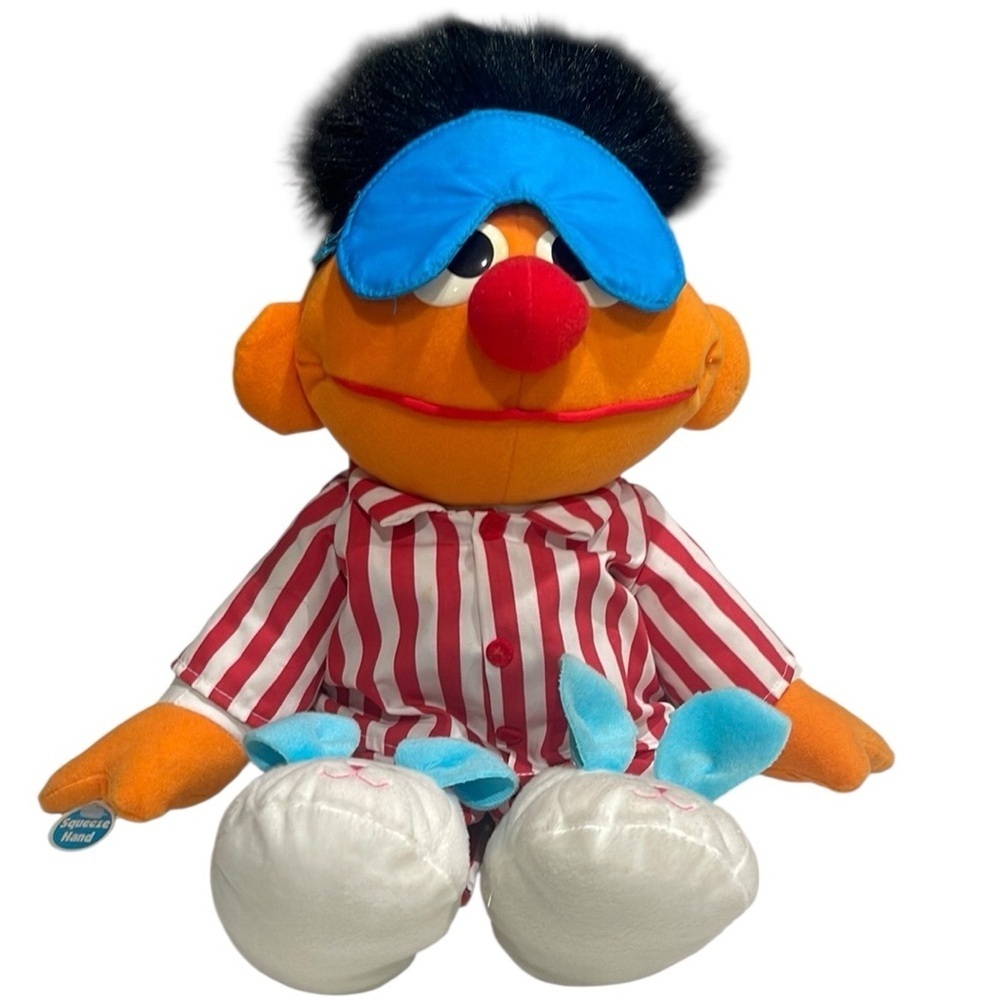 NWOB TYCO 1996 Sesame Street Sleep and Snore Ernie Talk and Sing Plush 18”